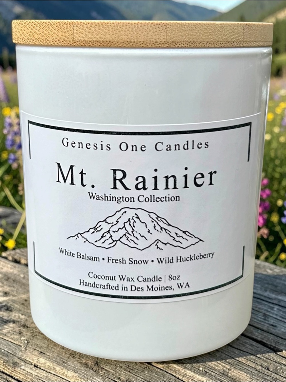 Mt. Rainier White Coconut Wax Candle